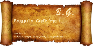 Bagyula Györgyi névjegykártya